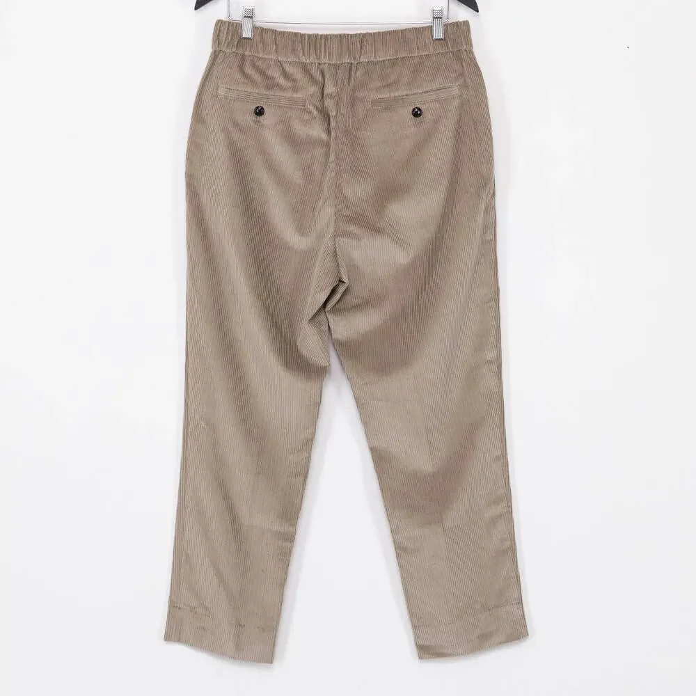 Ami Elasticated Corduroy Trousers Beige Size 38FR 28 US
